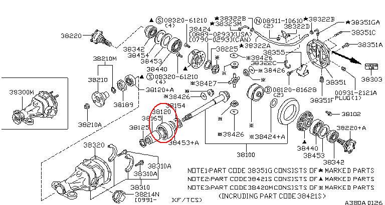 Nissan S15/Z32 Difflager piniong bakre