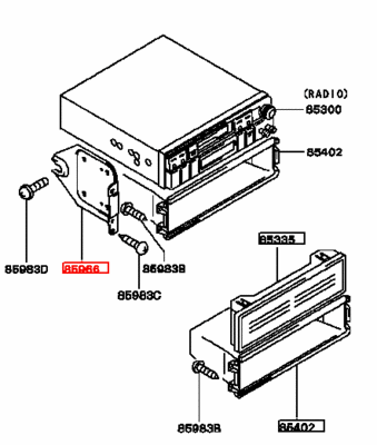 Mitsubishi Evo 2-9 radiofäste