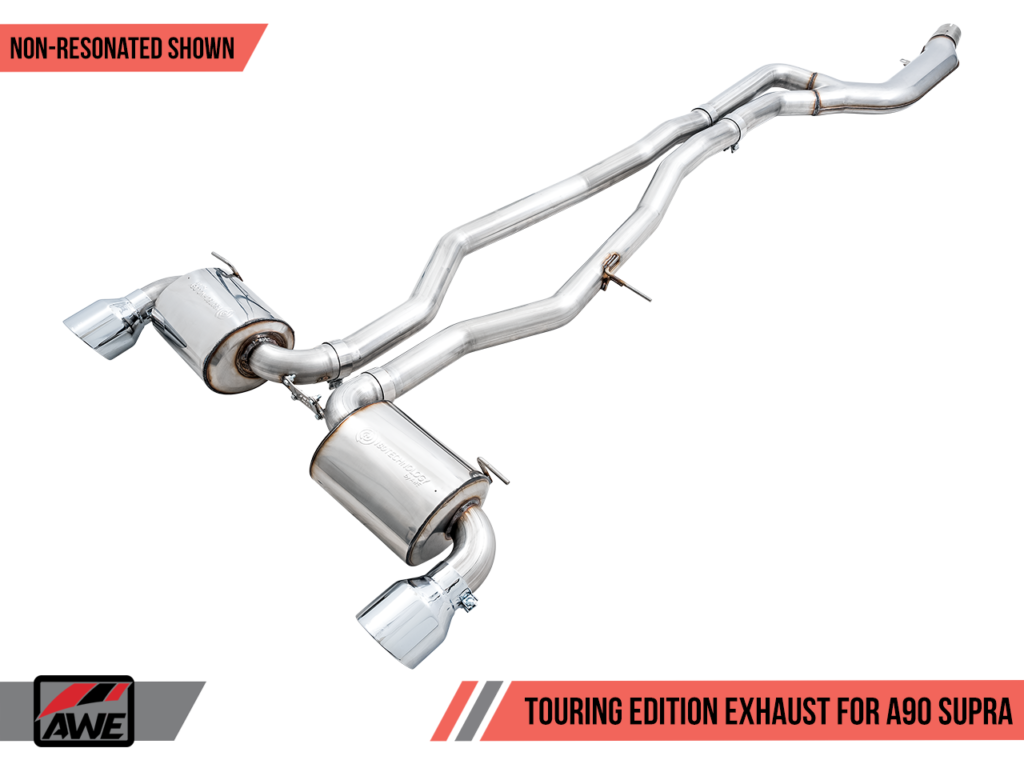 AWE Non-Resonated Touring Edition Exhaust - 5" Chrome Silver Tips