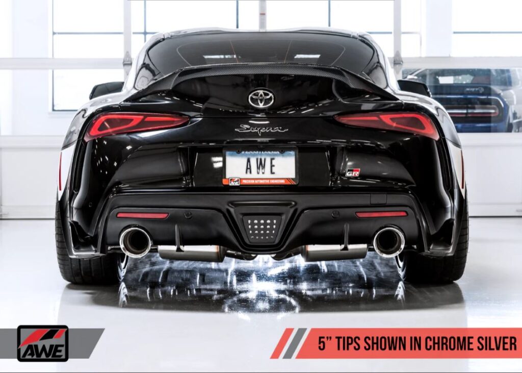 AWE Resonated Touring Edition Exhaust - 5" Chrome Silver Tips